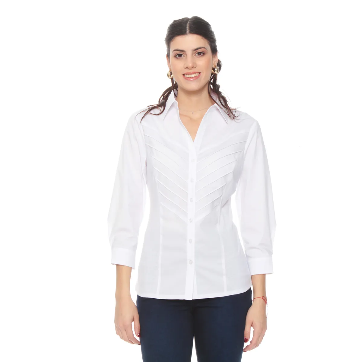 WADOS - BLUSA MANGA 3/4  CON ALFORZA EN DELANTERO