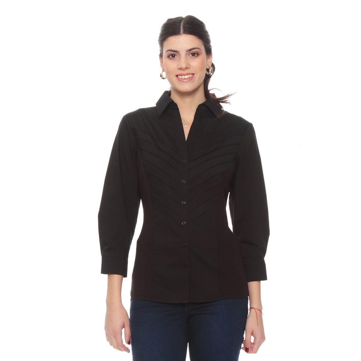 WADOS - BLUSA MANGA 3/4  CON ALFORZA EN DELANTERO