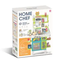 GENERICO - Home Chef - Cocina De Juguete Infantil Chef PRO 101cm, con agua, luz, sonido, vapor y 104 piezas.