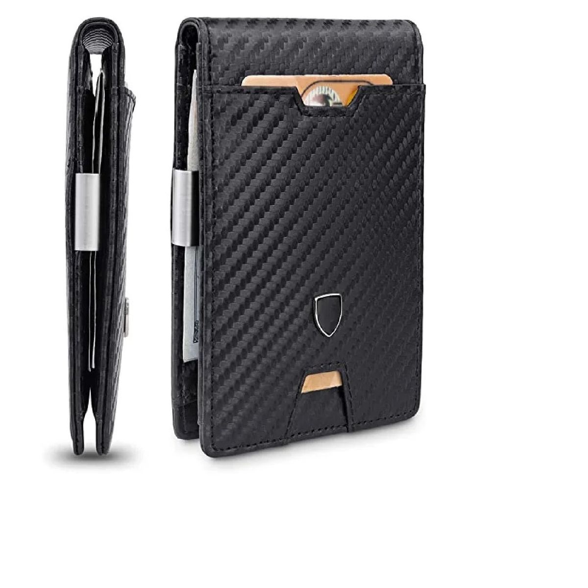 GENERICO - Billetera de cuero con bloqueo Rfid anti clonación