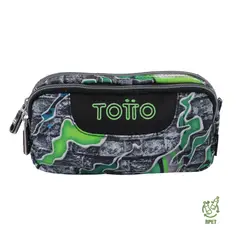 TOTTO - Estuche Escolar Verde Multiuso Lapices Niñosas Urbano Gris