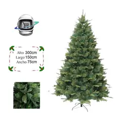 BIGBAMSPACE - Arbol de Navidad 300cm Triple Ramas Hojas Frondoso
