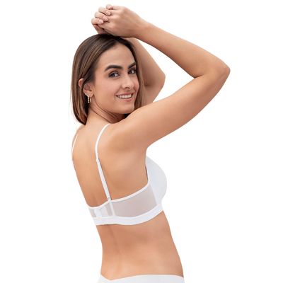 Imagen 2 del producto Sostén sin arco Pura Comodidad con detalles en tul 091083 Blanco