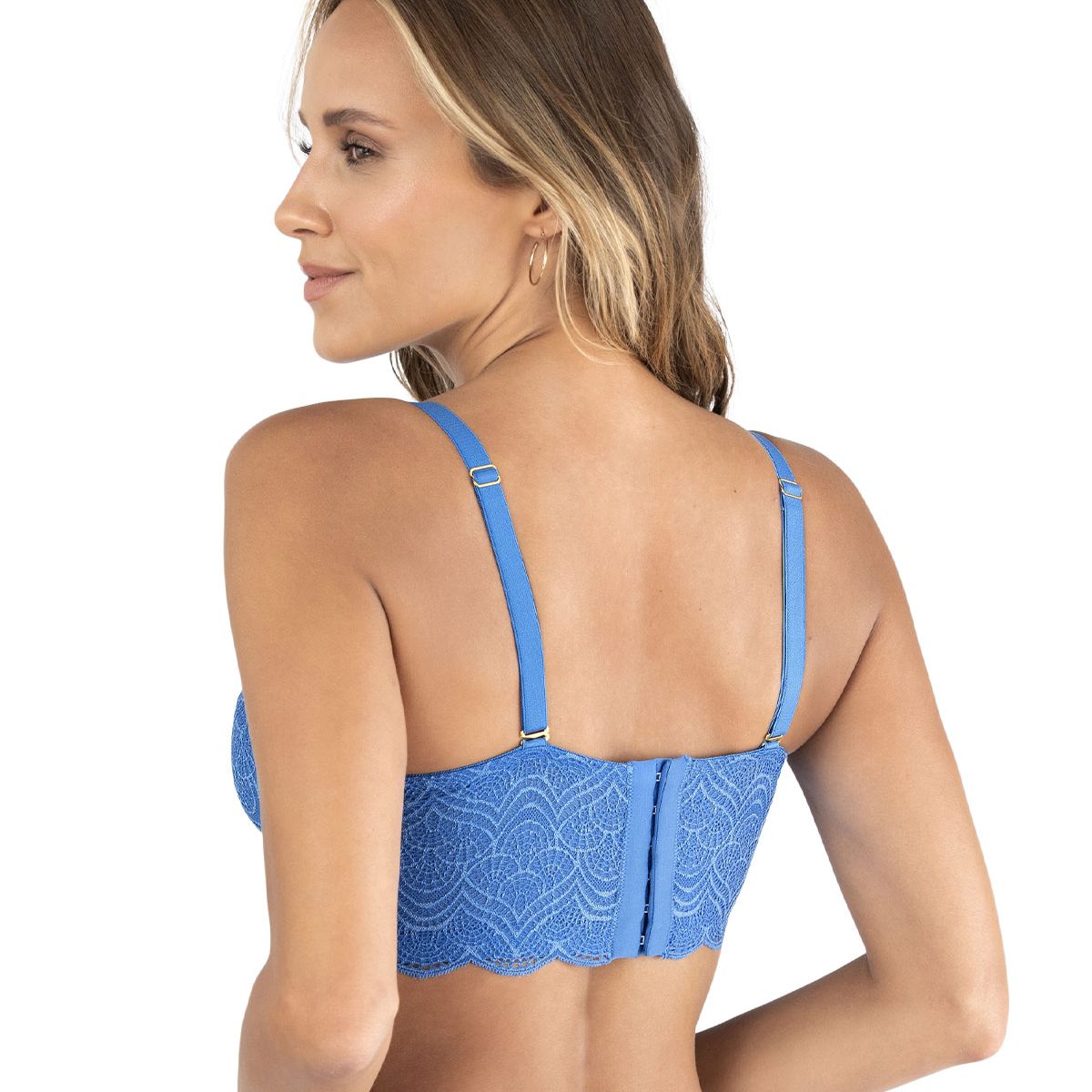 LEONISA - Leonisa Sostén balconet de realce alto con máximo cubrimiento de espalda Special Fit 011877 Azul