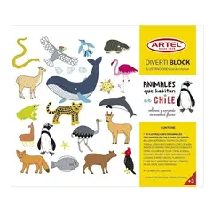ARTEL - Divertiblock Animales Chilenos Para Colorear Y Pintar