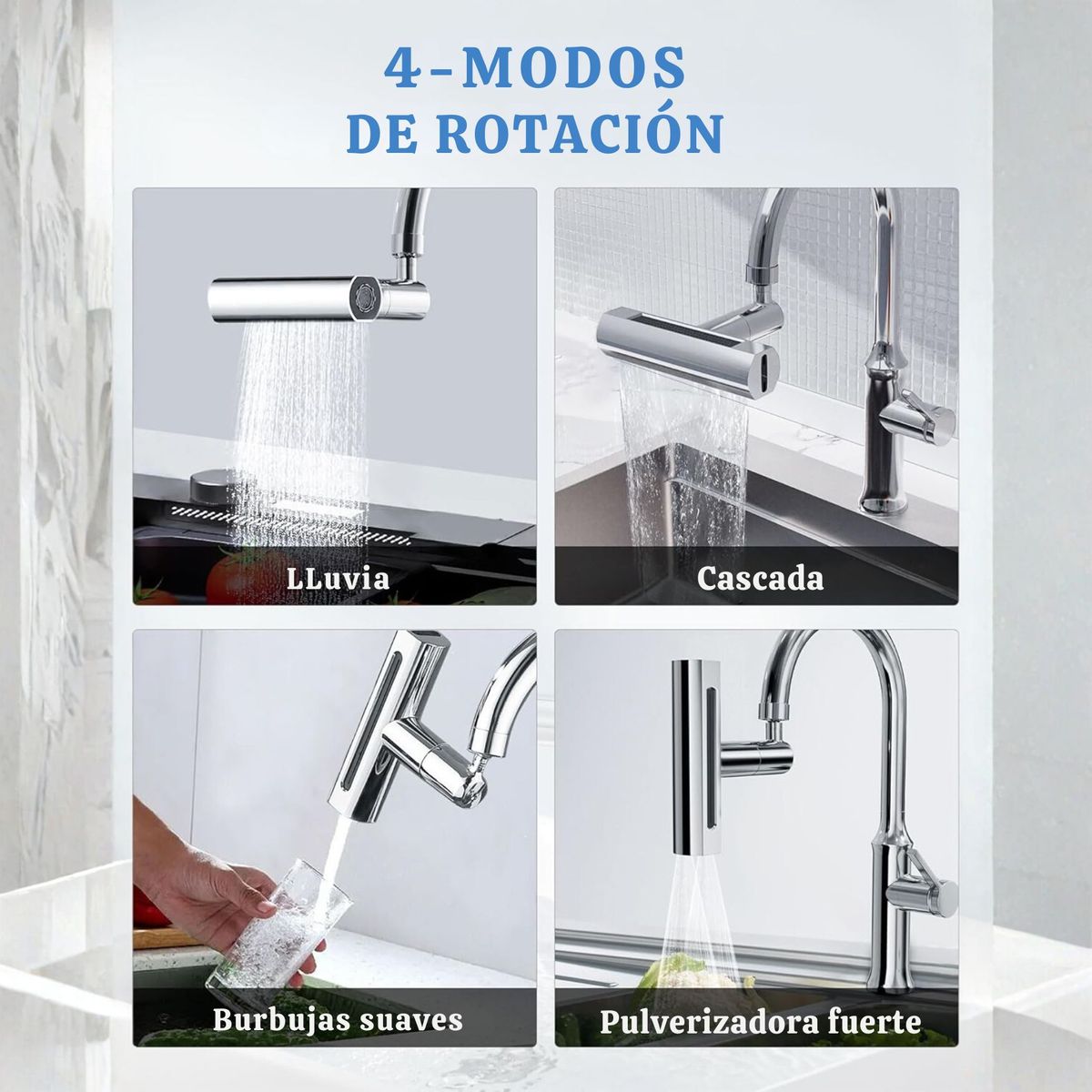 MOVI - Grifo 4 en 1 360° para Cocina