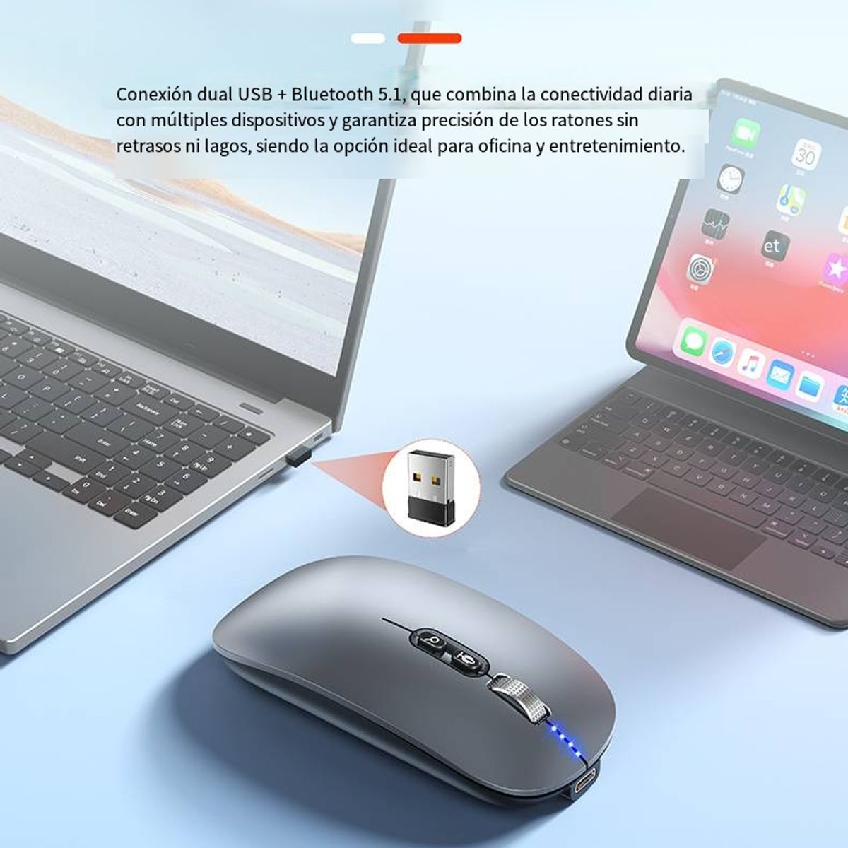 KINDA NICE - Mouse Inalambrico Bluetoo Para Mac iPad Windows Recargable