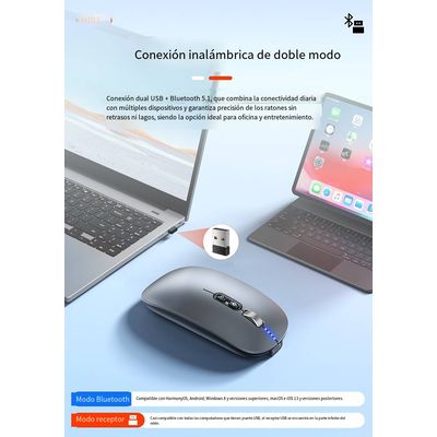 Imagen 2 del producto Mouse Inalambrico Bluetoo Para Mac iPad Windows Recargable