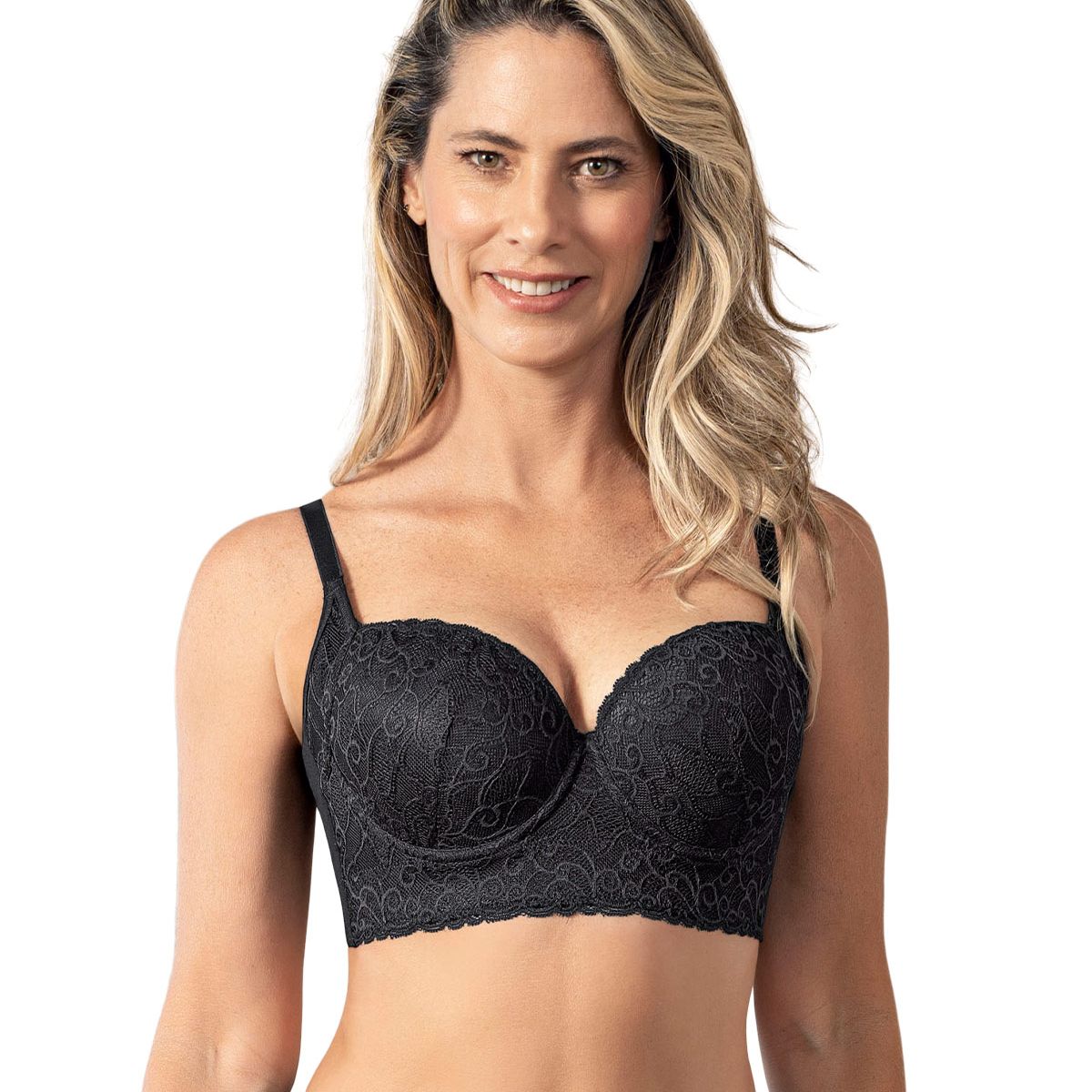 LEONISA - Leonisa Sostén de buen cubrimiento y soporte con arco 71358 Negro