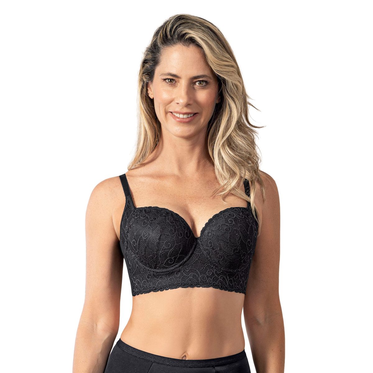 LEONISA - Leonisa Sostén de buen cubrimiento y soporte con arco 71358 Negro