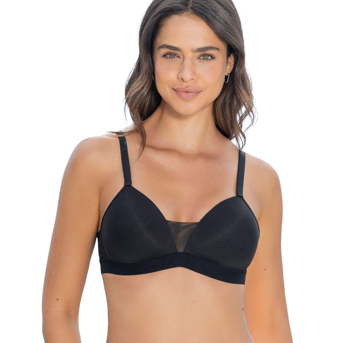 LEONISA - Leonisa Sostén triangular sin arco estilo top 71361 Negro