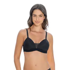 LEONISA - Sostén triangular sin arco estilo top 71361 Negro