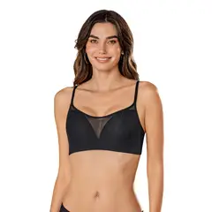 LEONISA - Brastop en copas prehormadas fijas en espuma 091159 Negro