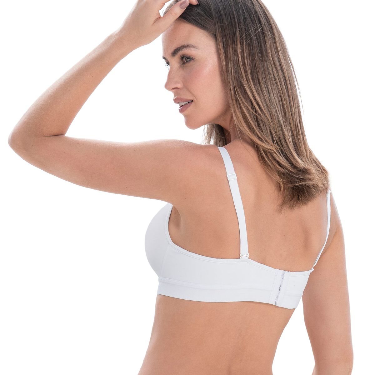 LEONISA - Leonisa Sostén triangular sin arco estilo top 71361 Blanco