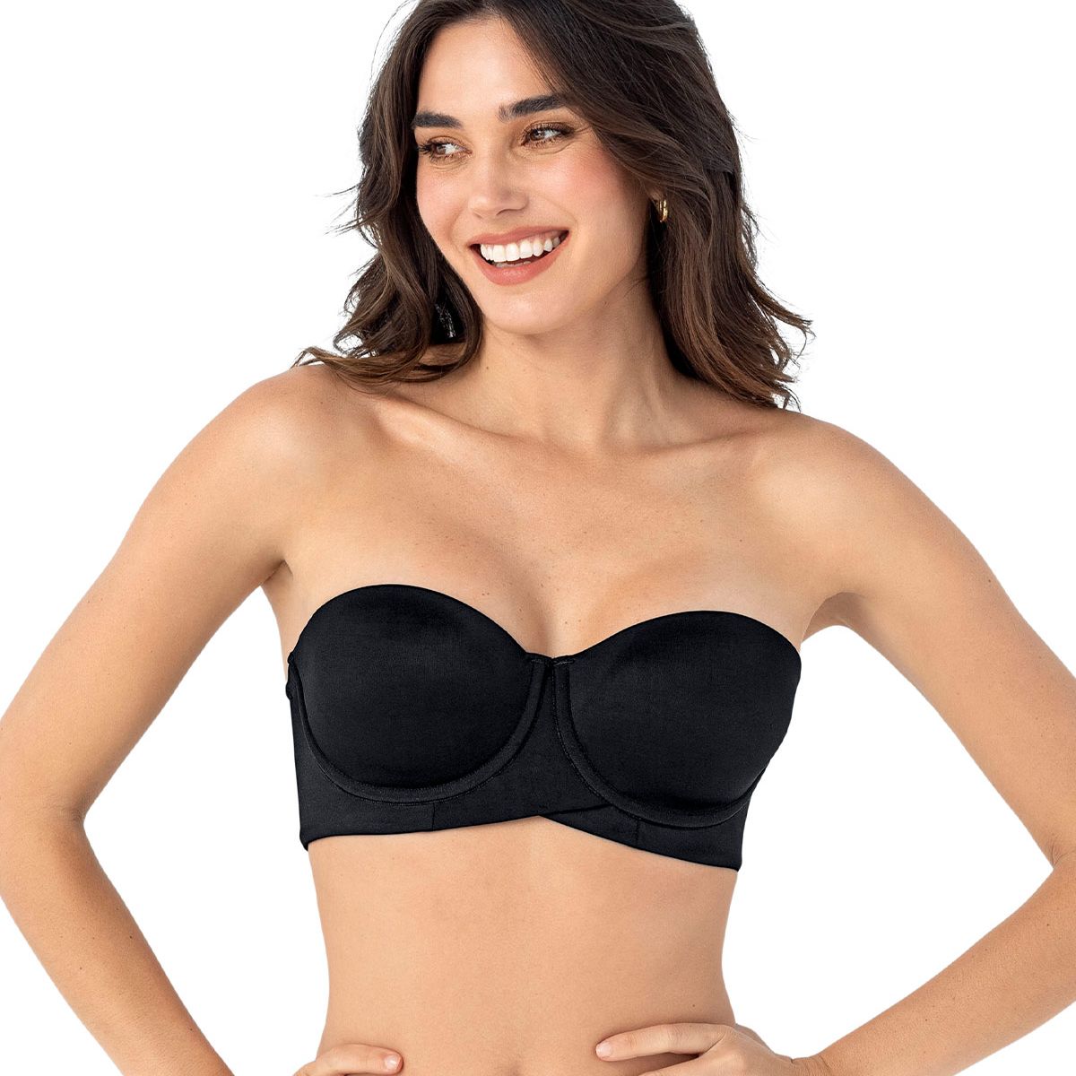 LEONISA - Leonisa Sostén strapless ideal para busto mediano y grande 091151 Negro