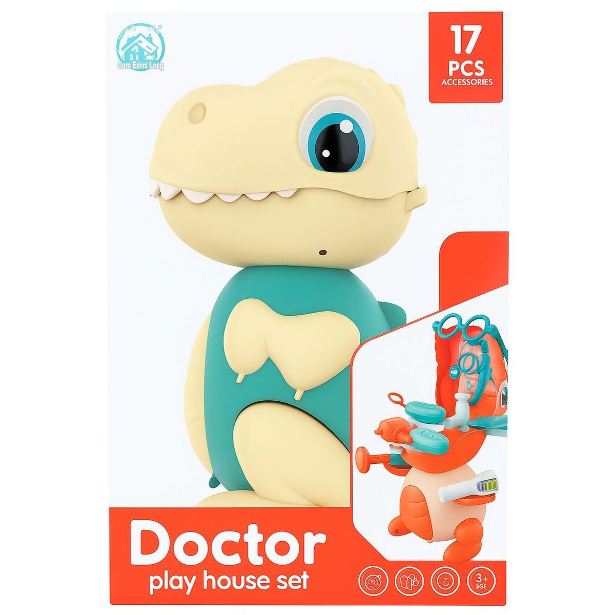 GENERICO - SET DOCTOR DINO PRO - Juguete Médico Interactivo 19 Piezas, Celeste