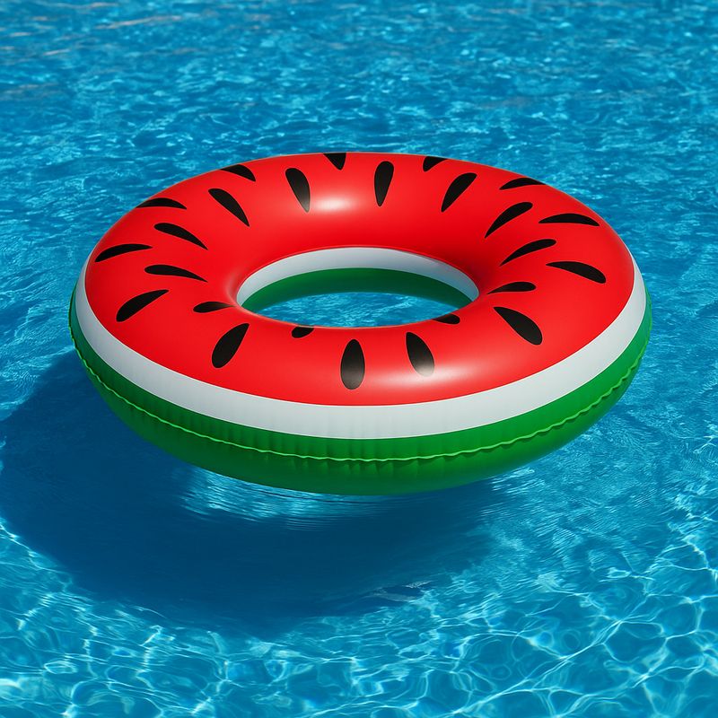 Hinchable Gigante Sandía Rojo | Flotador Acuático De 143 Cm Para Piscina Y Playa, PVC Resistente, +14 Años, Válvulas De Seguridad