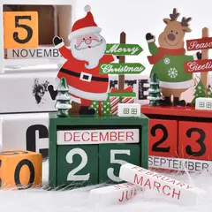 GENERICO - Calendario Adviento Navidad De Bloques Madera