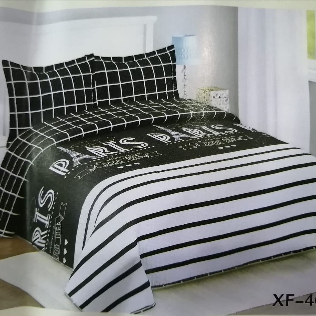 GENERICO - Cubrecama Quilt Plaza y Media Paris