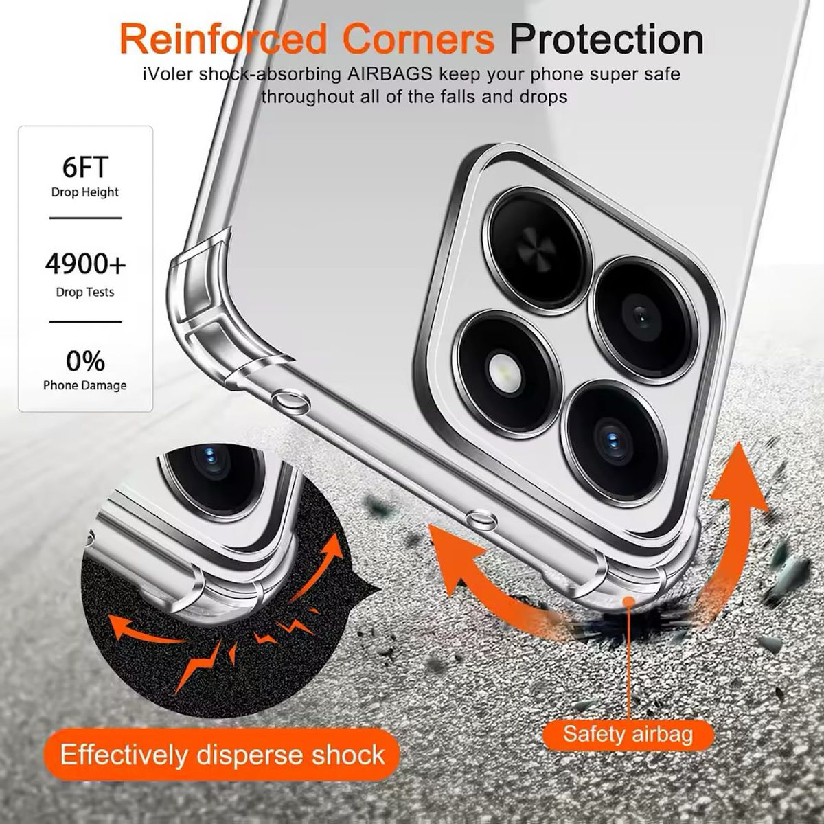 GENERICO - Carcasa Transparente Reforzada Para Honor 400 Smart