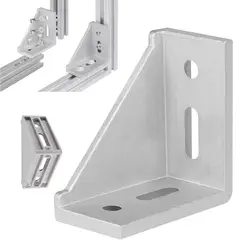 KUANGYE - Pack 2 Und soportes de esquina de aluminio,material de montaje en ángulo para perfiles de 40x80