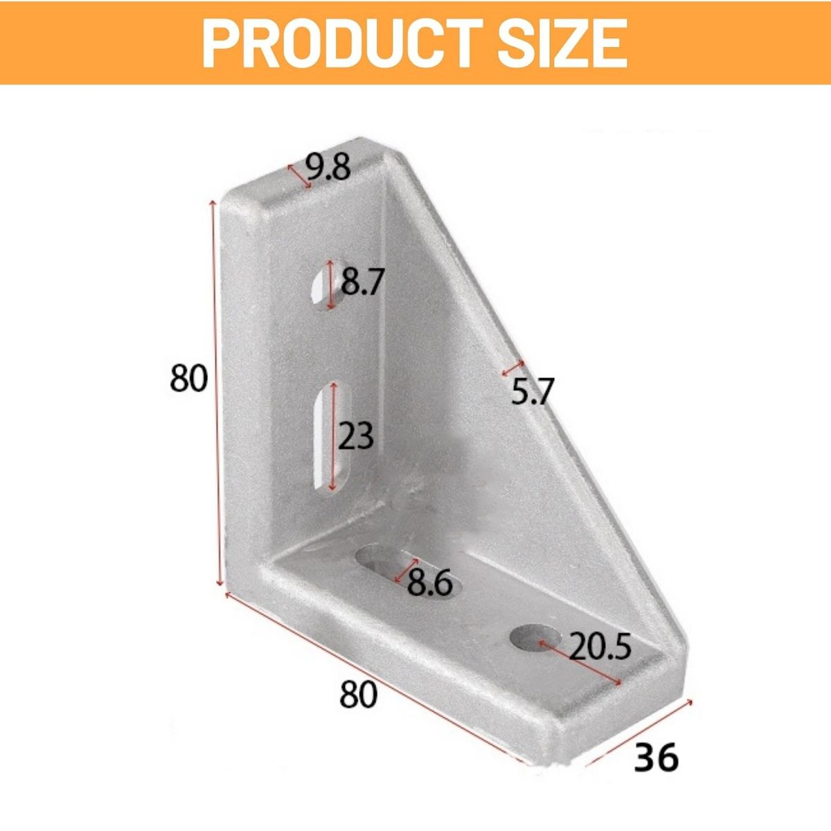 KUANGYE - pack 2 Und soportes de esquina de aluminio,material de montaje en ángulo para perfiles de 40x80