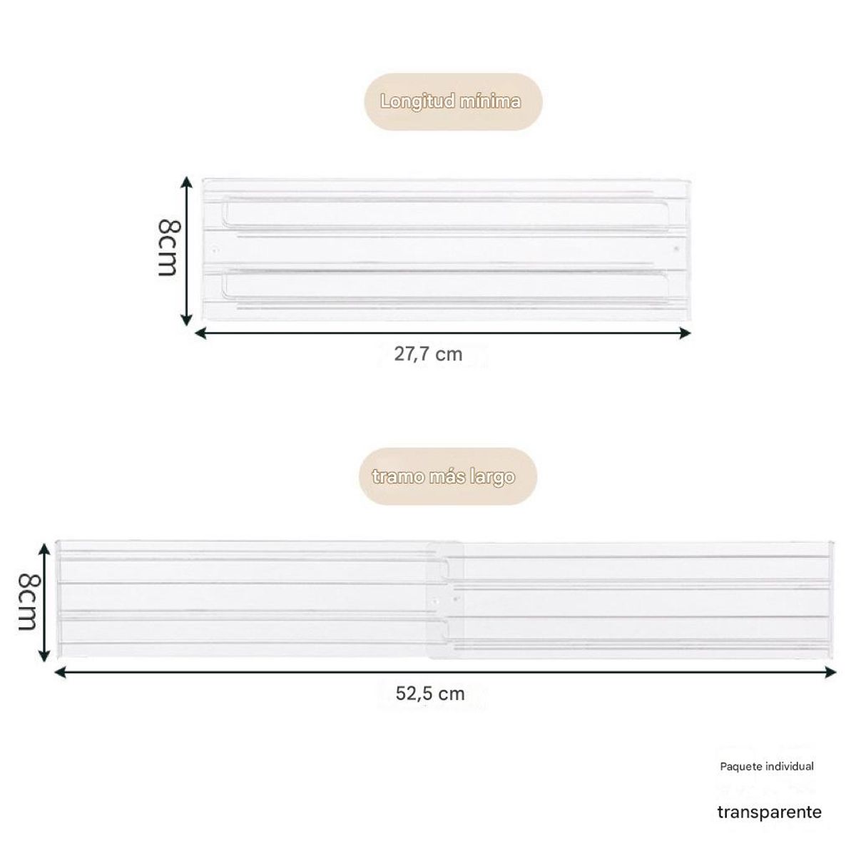 KINDA NICE - 4u Organizador Ajustable Divisor De Cajón 28-52 Cm