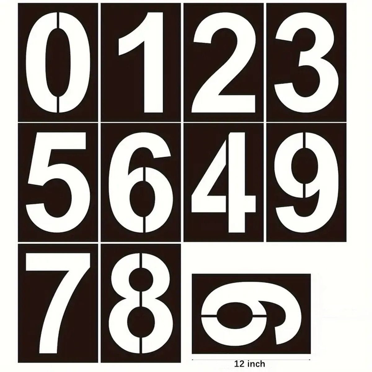KUANGYE - Kit De 10 Plantillas Números Casa Grandes De 12 Pulgadas