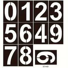 KUANGYE - Kit De 10 Plantillas Números Casa Grandes De 12 Pulgadas
