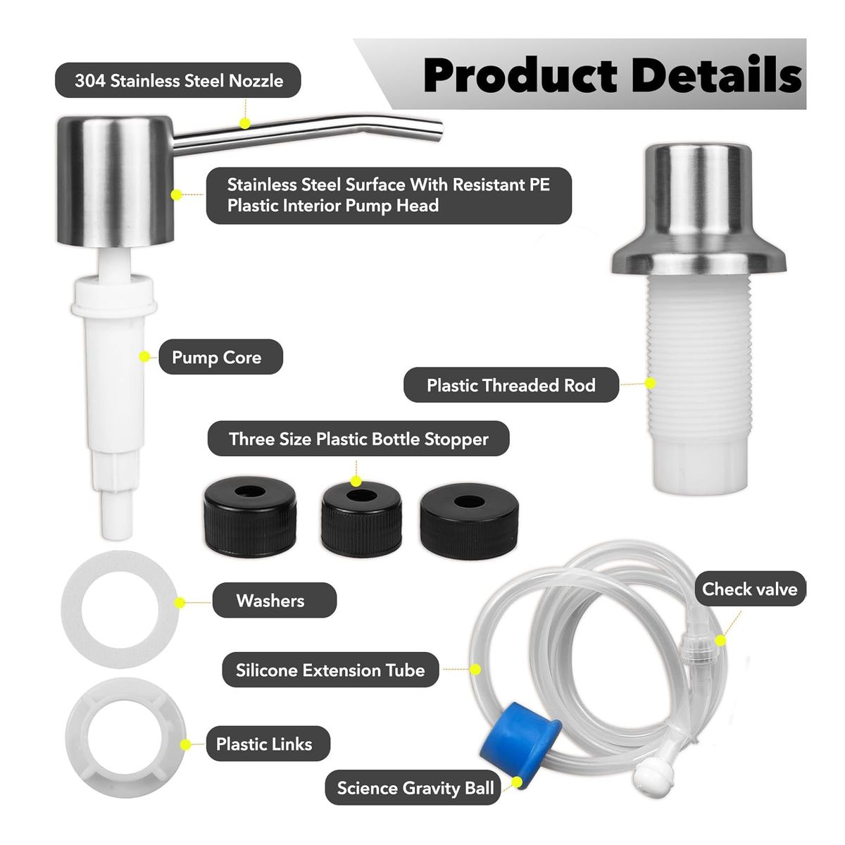 KINDA NICE - Dispensador De Jabón Para Fregadero De Cocina 12m