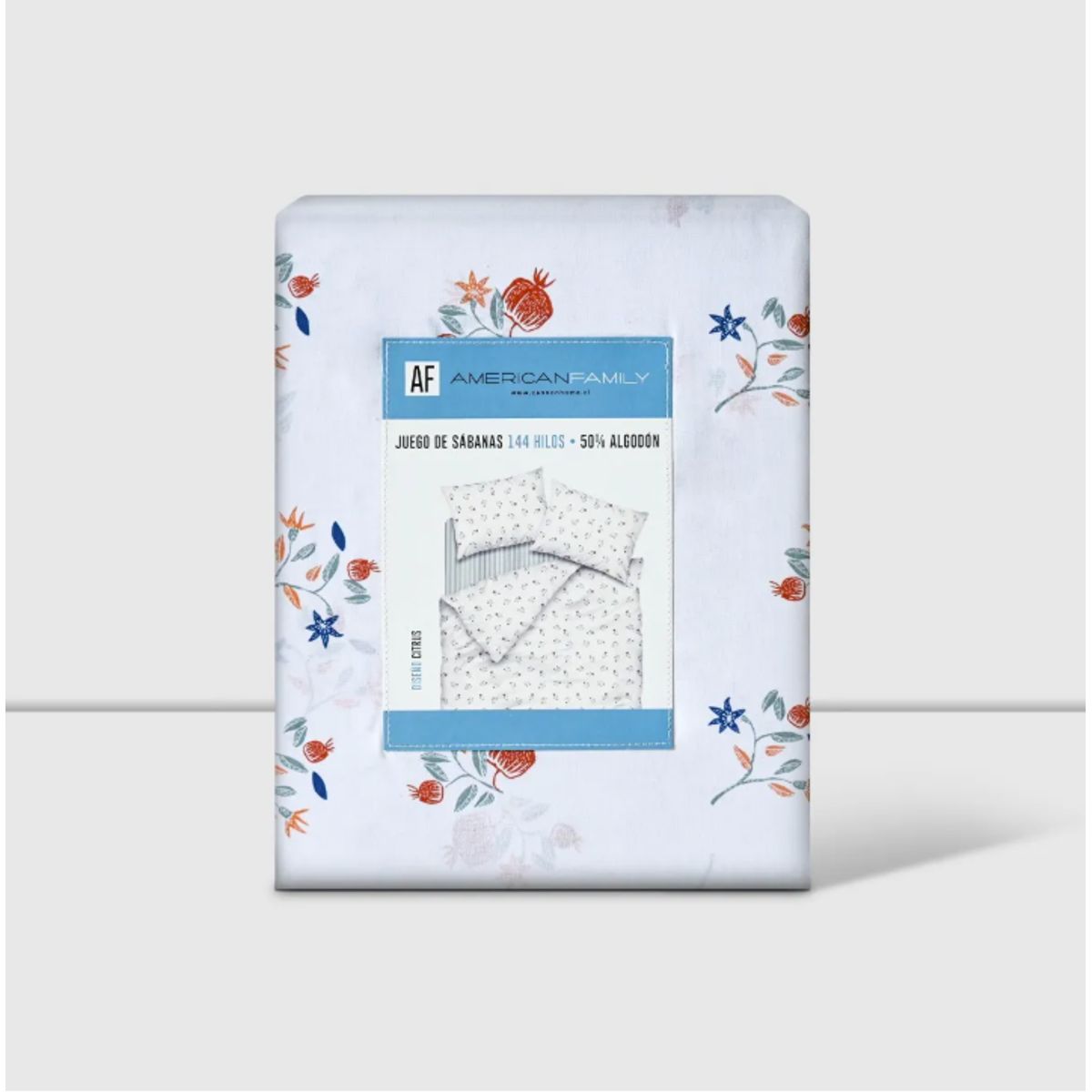 CANNON - Sabanas Cannon 2 Plazas 144 Hilos Citrus azul