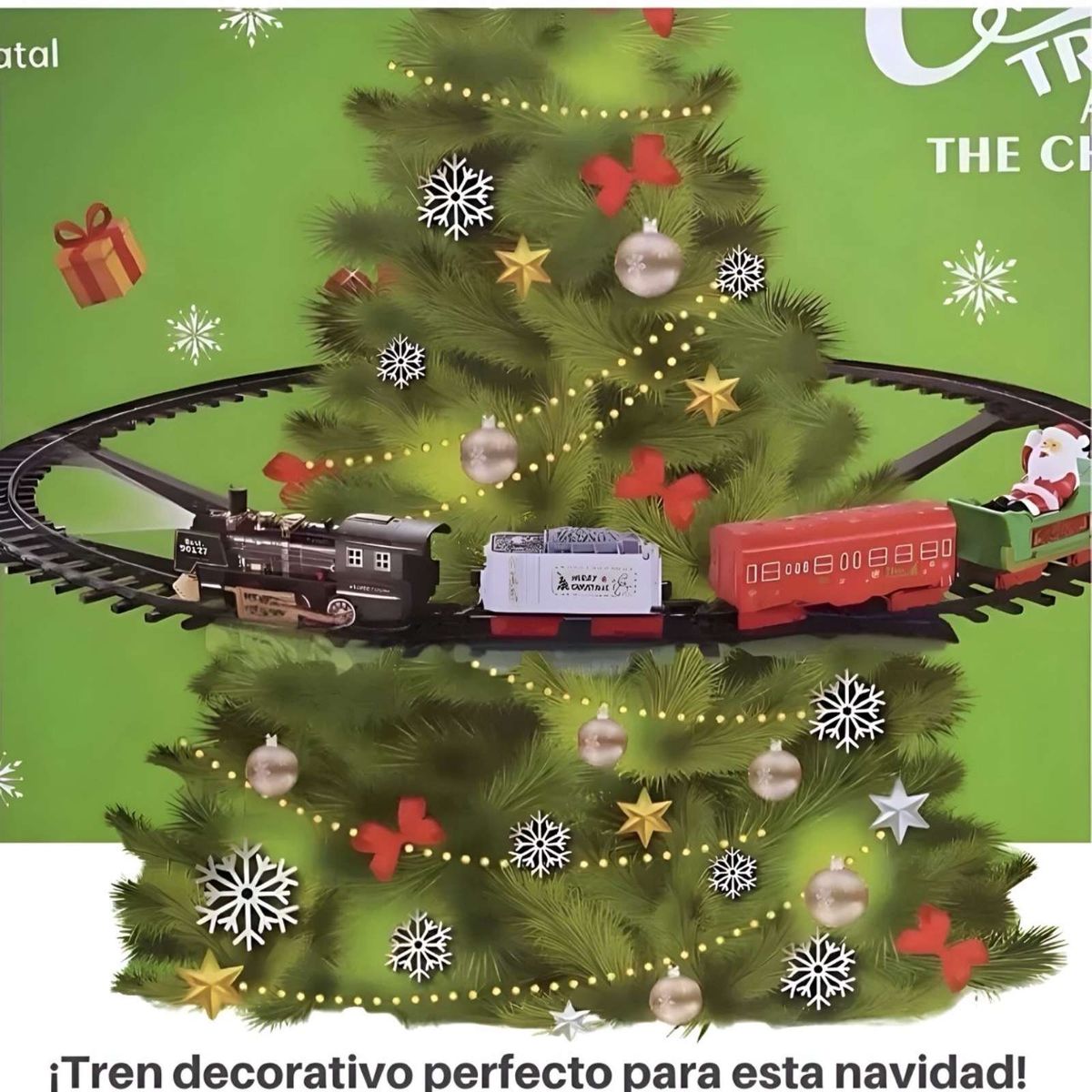 GENERICO - Adorno Tren con luz y Sonido para Árbol de navidad