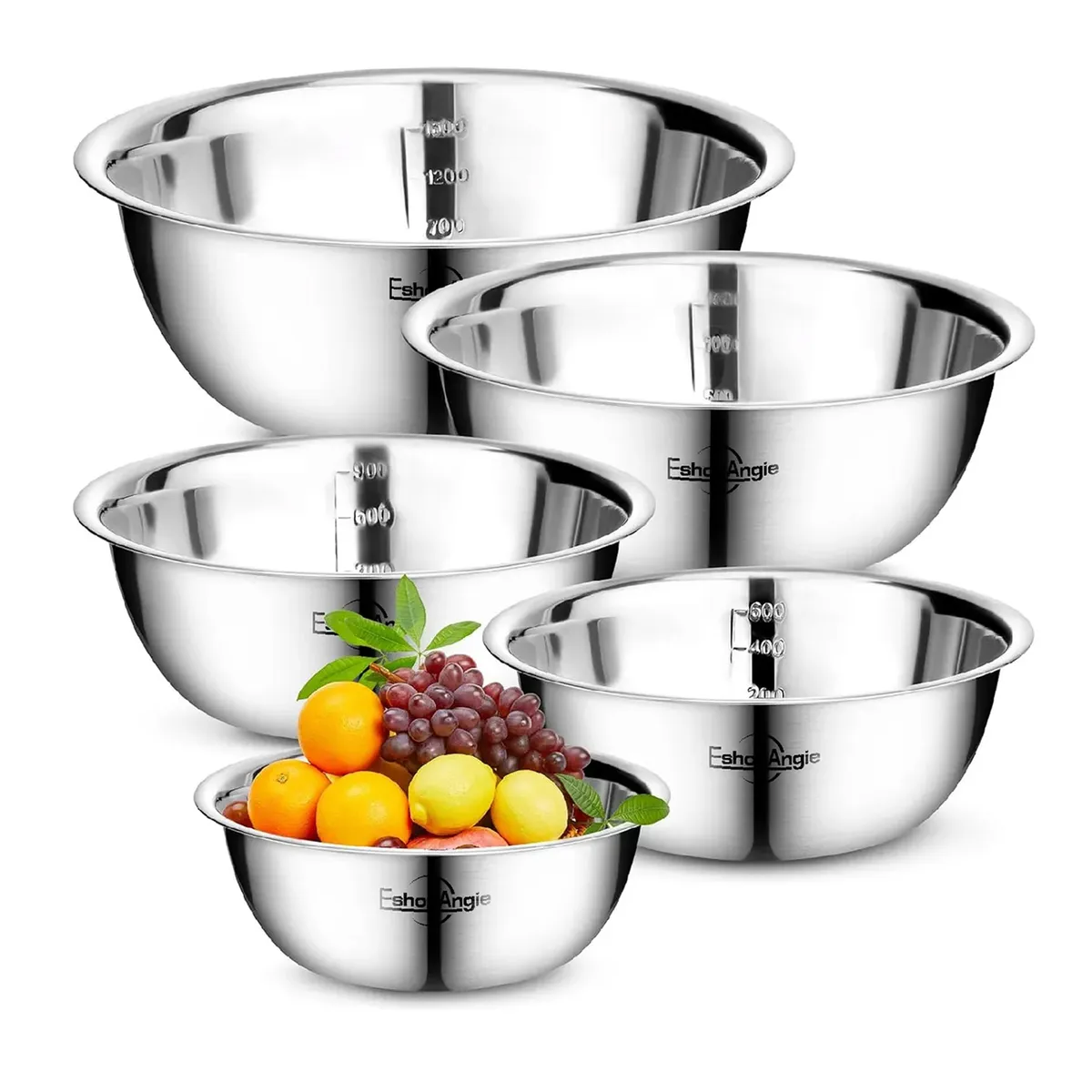 OFERTABKN - Pack 5 Bowl Pocillo Acero Inoxidable Reposteria Cocina