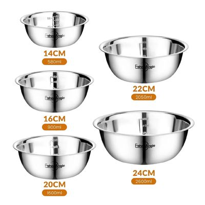 Imagen 2 del producto Pack 5 Bowl Pocillo Acero Inoxidable Reposteria Cocina