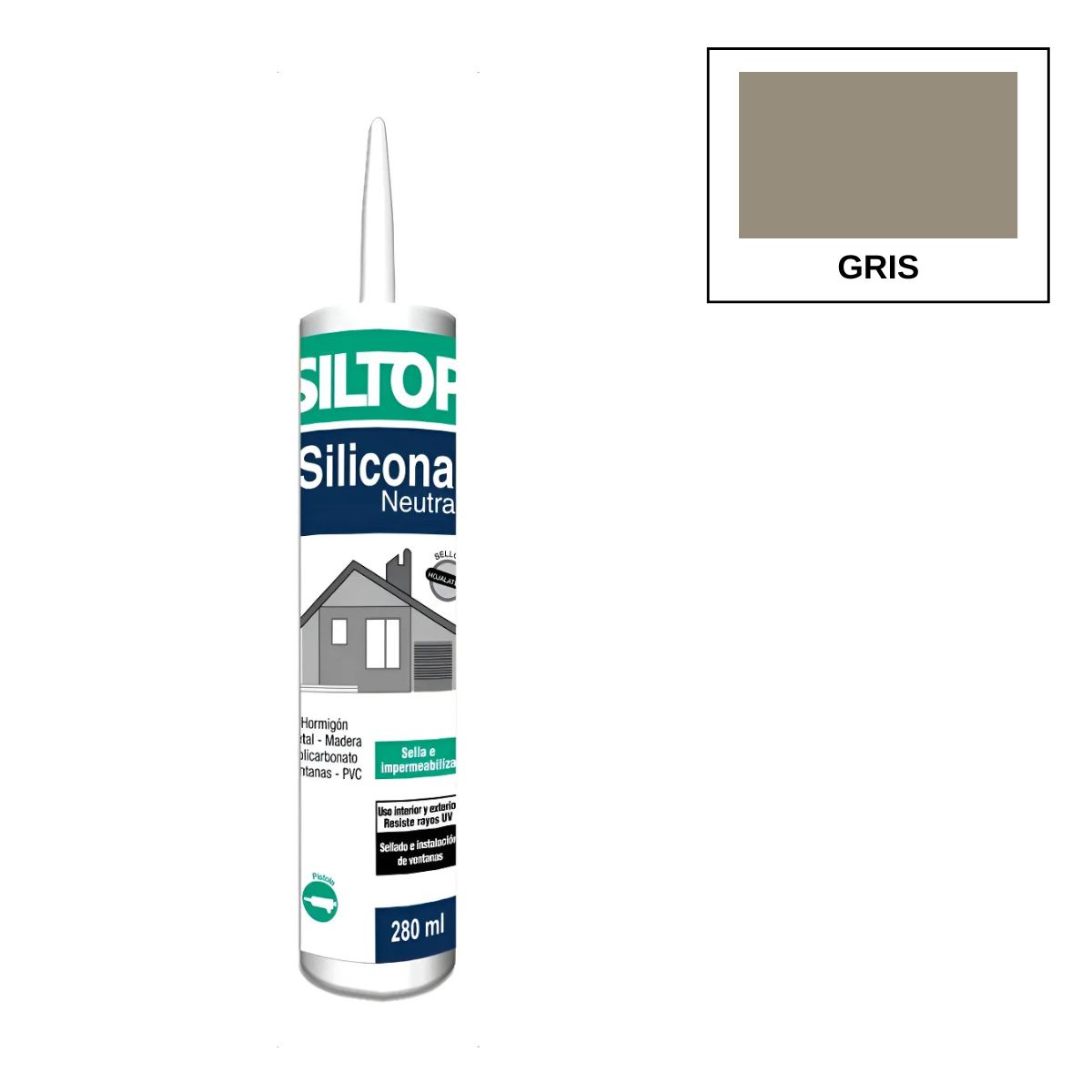 GENERICO - Siltop Silicona Neutra Gris 280ml