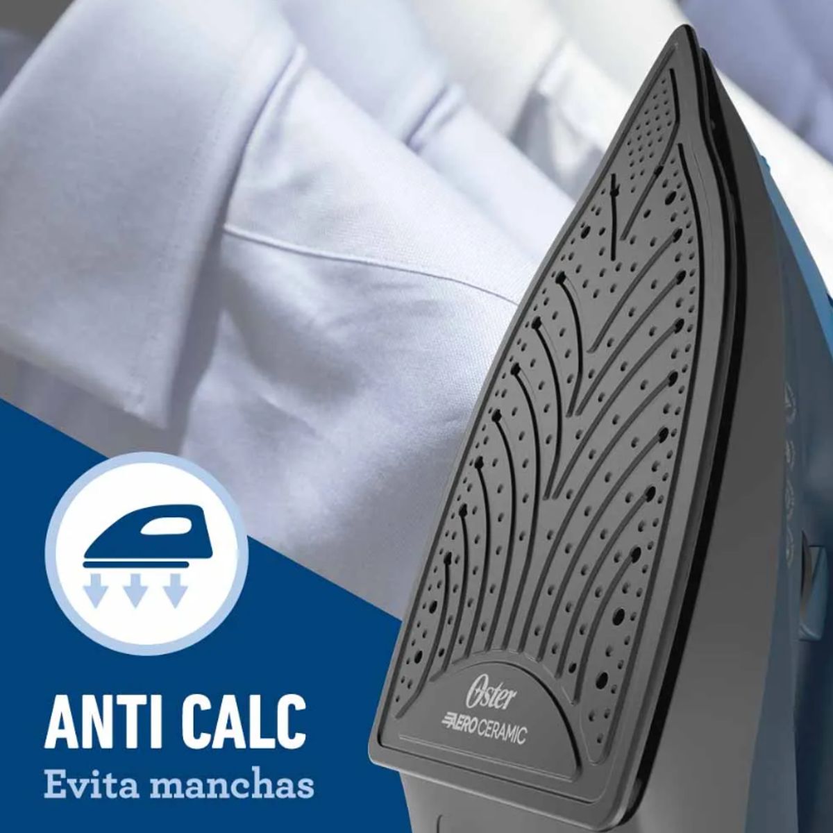 OSTER - Plancha De Vapor Con Base De Cerámica Gcstbs6052 Oster Azul