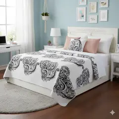 GENERICO - CUBRECAMA QUILT DE VERANO DELGADO DISEÑO MODERNO CORAZONES 1.5 PLAZA_.