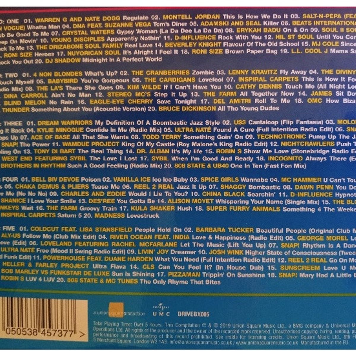 GENERICO - DRIVEN BY THE 90S - 100 ESSENTIAL DRIVING SONGS - VARIOUS (5CD) / CD