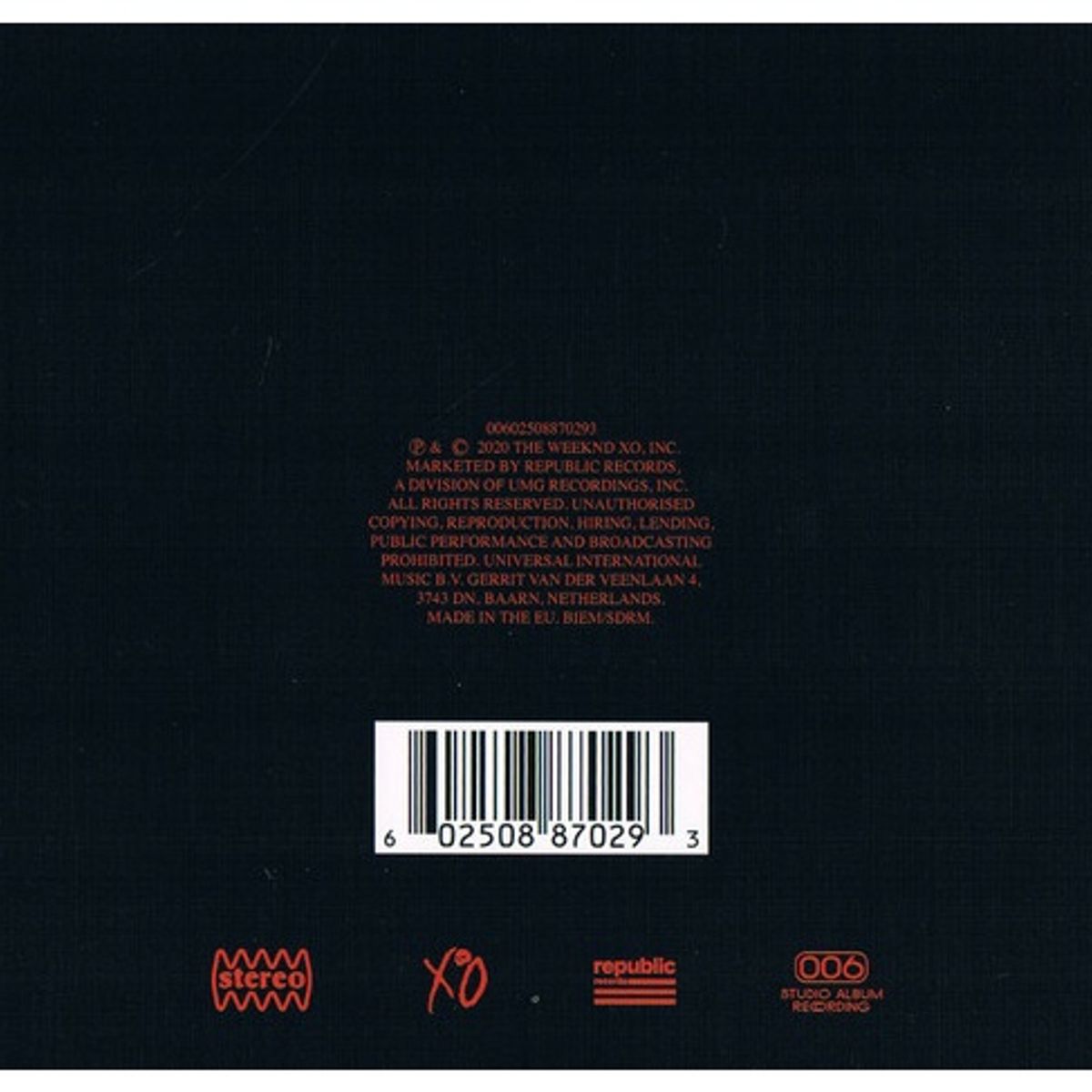 GENERICO - WEEKND - AFTER HOURS (ALTERNATE COVER) / CD