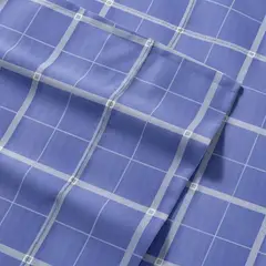 NAUTICA - Juego de sábanas 4 piezas microfibra king diseño a cuadros azul