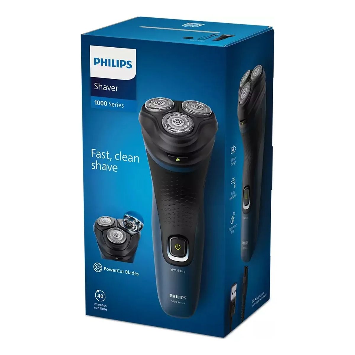 PHILIPS - Afeitadora Wet & Dry Recargable PHILIPS Serie 1000 S115100 27 Cuchillas