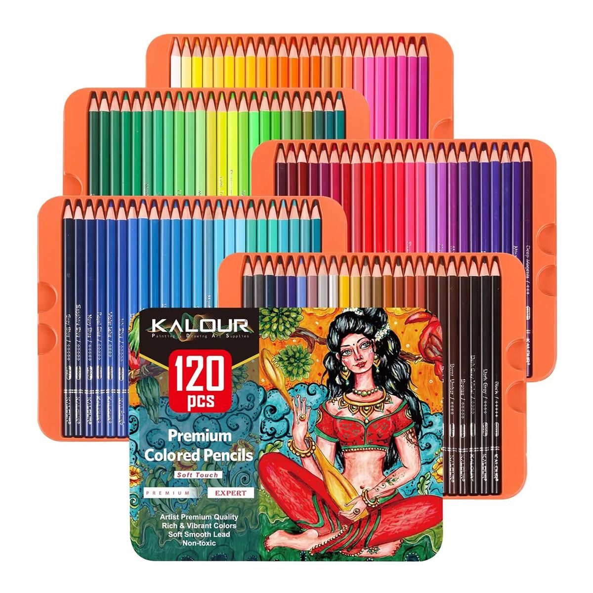 ESHOPANGIE - Set 120 Lapices Colore Arte Profesional Dibujo Caja Metálica