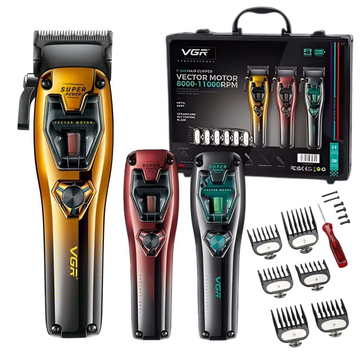 VGR VOYAGER - Máquina De Cortar Pelo VGR V-668 Inalámbrica Motor Vector