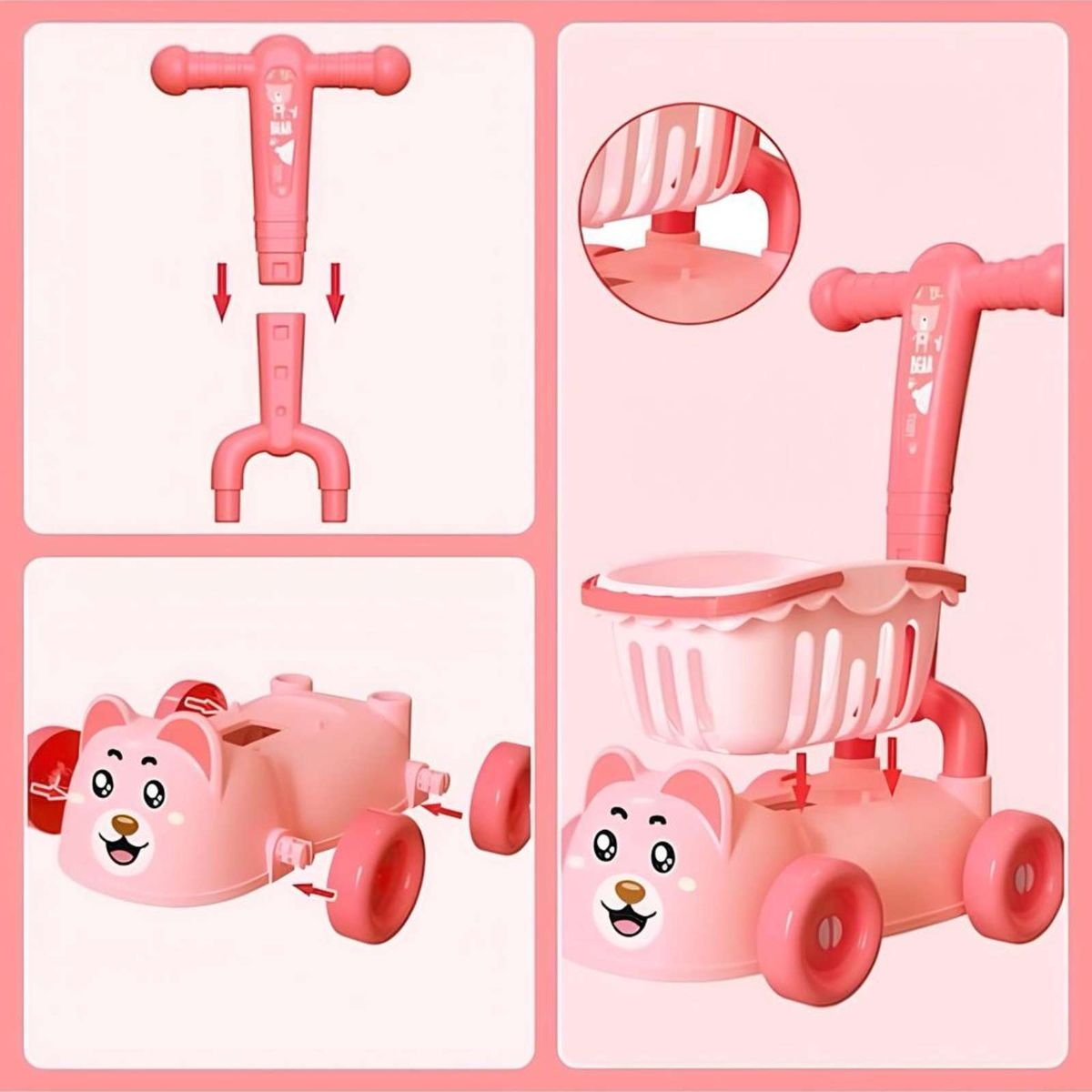 GENERICO - CARRO ANDADOR CORREPASILLO DE BELLEZA BEAR CAR 39X12CM