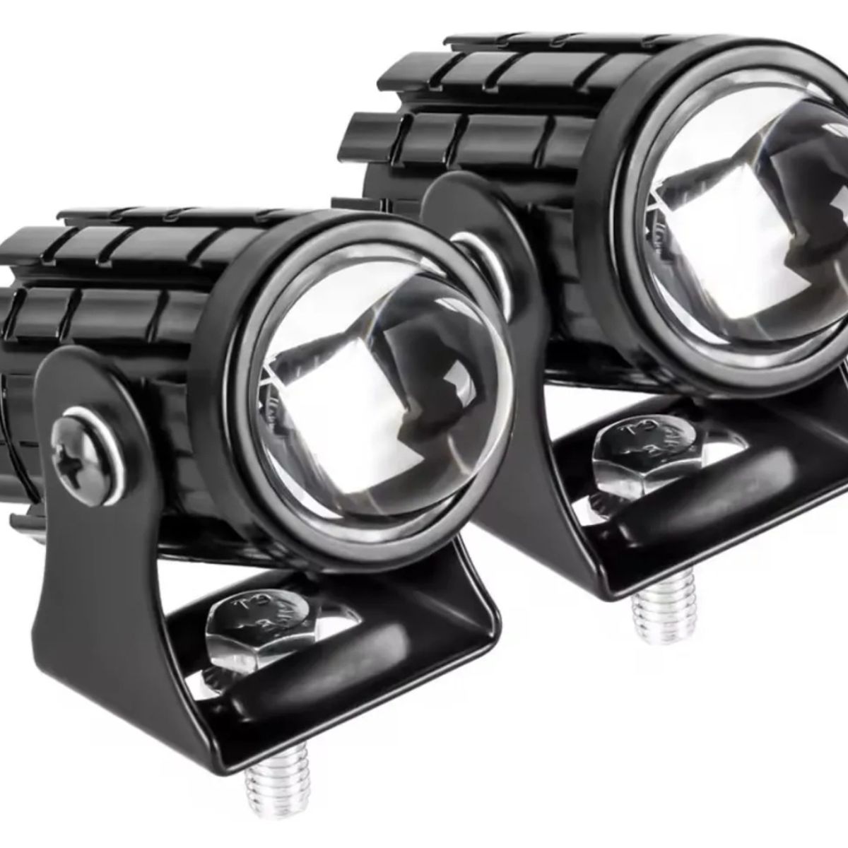GENERICO - Par Neblineros Lupa Led para moto Duo Color 12v + Switch