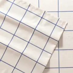 NAUTICA - Juego de sábanas 4 piezas microfibra king diseño a cuadros blanco