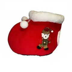 GENERICO - CAMA MASCOTA BOTA OSO COLOR ROJO