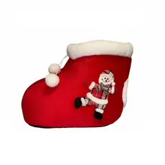 GENERICO - CAMA MASCOTA BOTA MUÑECO DE NIEVE COLOR ROJO