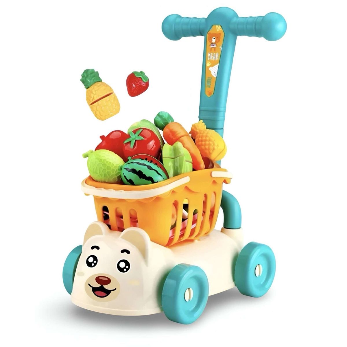 GENERICO - CARRO ANDADOR CORREPASILLOS DE COMPRAS FRUTAS Y VERDURAS.