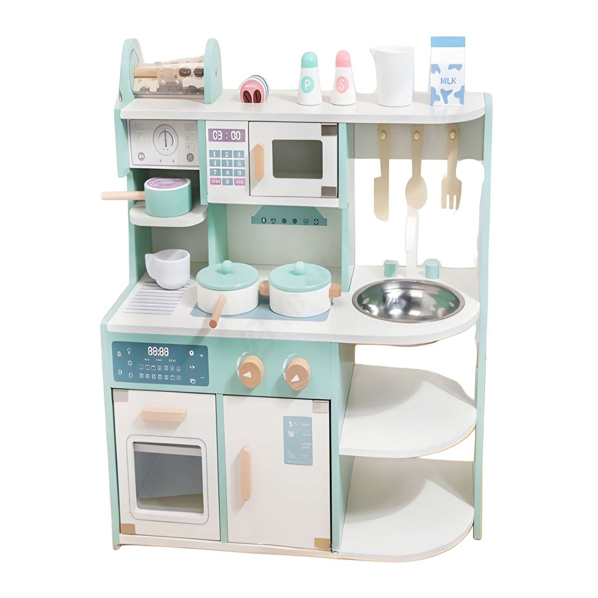 GENERICO - COCINA DE JUGUETE DE MADERA VERDE MENTA